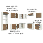 Armário de Cozinha Completa de Canto 479cm Branco Rustic Glamy Madesa 01