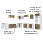 Armário de Cozinha Completa de Canto 504cm Branco/Rustic Glamy Madesa 01