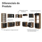 Armário de Cozinha Completa 549cm Rustic/Preto Glamy Madesa 01