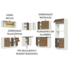 Armário de Cozinha Completa de Canto 100% MDF 459cm Branco/Rustic Acordes Madesa 01