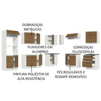 Armário de Cozinha Completa de Canto 100% MDF 479cm Branco/Rustic Acordes Madesa 03
