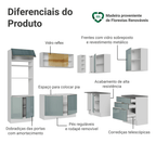 Armário de Cozinha Completa de Canto 399 cm Branco/Cinza Lux Madesa 01