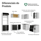Armário de Cozinha Completa de Canto 416 x 60 cm Branco/Preto Lux Madesa 01