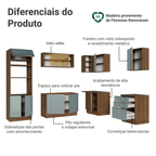 Armário de Cozinha Completa de Canto 416 x 60 cm Rustic/Cinza Lux Madesa 01