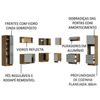 Armário de Cozinha Completa de Canto 526cm Rustic/Cinza Lux Madesa 01