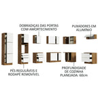 Armário de Cozinha Completa de Canto 546cm Rustic/Branco Veludo Lux Madesa 05