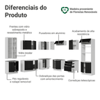 Armário de Cozinha Completa de Canto 549 cm Branco/Preto Lux Madesa 01