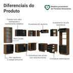 Armário de Cozinha Completa de Canto 549 cm Rustic/Preto Lux Madesa 01