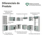 Armário de Cozinha Completa de Canto 549 cm Branco/Cinza Lux Madesa 01