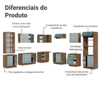 Armário de Cozinha Completa 566cm Rustic/Cinza Lux Madesa 01