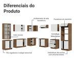 Armário de Cozinha Completa 566cm Rustic/Branco Veludo Lux Madesa 01