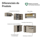 Armário de Cozinha Completa de Canto Suspensa 325 cm Crema Nice Madesa 02