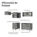 Armário de Cozinha Completa de Canto 325cm Cinza Nice Madesa 03