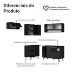 Armário de Cozinha Completa de Canto 325 cm Preto Nice Madesa 03