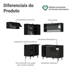 Armário de Cozinha Completa de Canto 325 cm Preto Nice Madesa 04