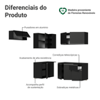 Armário de Cozinha Completa de Canto Suspenso 325 cm Preto Nice Madesa 05