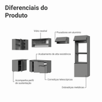 Armário de Cozinha Completa de Canto Suspenso 385cm Cinza Nice Madesa 02