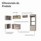 Armário de Cozinha Completa de Canto Suspenso 385cm Crema Nice Madesa 02