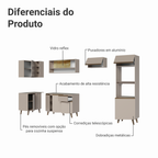 Armário de Cozinha Completa de Canto 385cm Crema Nice Madesa 04