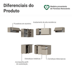 Armário de Cozinha Completa de Canto Suspensa 405 cm Crema Nice Madesa 01