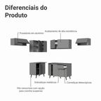 Armário de Cozinha Completa de Canto 405cm Cinza Nice Madesa 02