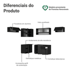 Armário de Cozinha Completa de Canto Suspenso 405 cm Preto Nice Madesa 03