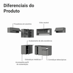 Armário de Cozinha Completa de Canto Suspenso 405cm Cinza Nice Madesa 04
