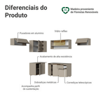 Armário de Cozinha Completa de Canto Suspensa 405 cm Crema Nice Madesa 04