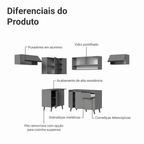 Armário de Cozinha Completa de Canto 405cm Cinza Nice Madesa 05