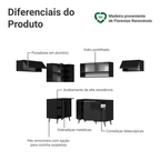 Armário de Cozinha Completa de Canto 405 cm Preto Nice Madesa 05