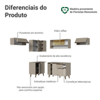 Armário de Cozinha Completa de Canto 405 cm Crema Nice Madesa 06