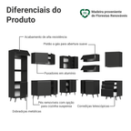 Armário de Cozinha Completa de Canto 465 cm Preto Nice Madesa 01
