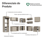 Armário de Cozinha Completa de Canto 465 cm Suspensa Crema Nice Madesa 10