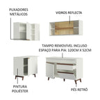 Armário de Cozinha Completa de Canto 262cm Branco Reims Madesa 01