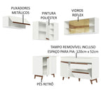 Armário de Cozinha Completa de Canto 332cm Branco Reims Madesa 03