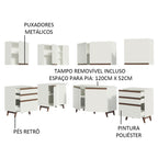 Armário de Cozinha Completa de Canto 382cm Branco Reims Madesa 02