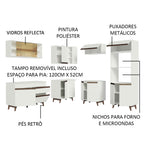 Armário de Cozinha Completa de Canto 402cm Branco Reims Madesa 01