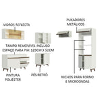 Armário de Cozinha Completa de Canto 402cm Branco Reims Madesa 02