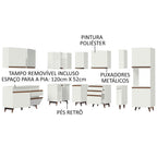 Armário de Cozinha Completa de Canto 437cm Branco Reims Madesa 01