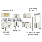 Armário de Cozinha Completa de Canto 452cm Branco Reims Madesa 01