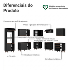 Armário de Cozinha Completa de Canto 462cm Preto Reims Madesa 01