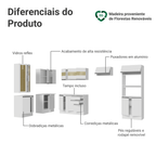 Armário de Cozinha Completa de Canto 100% MDF 447 cm Branco Smart Madesa 03