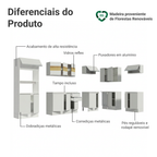Armário de Cozinha Completa de Canto 100% MDF 448cm Branco Smart Madesa 01