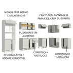 Armário de Cozinha Completa de Canto 100% MDF 448cm Branco Smart Madesa 01