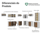 Armário de Cozinha Completa de Canto 507 cm Branco/Rustic/Crema Smart 100% MDF Madesa 01