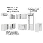 Armário de Cozinha Completa de Canto 489cm Branco Stella Madesa