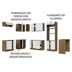 Armário de Cozinha Completa de Canto 489cm Rustic/Branco Stella Madesa