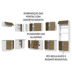 Armário de Cozinha Completa de Canto 499cm Branco/Rustic Stella Madesa 01