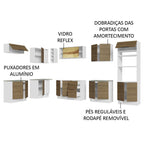 Armário de Cozinha Completa de Canto 499cm Branco/Rustic Stella Madesa 03