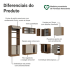Armário de Cozinha Completa de Canto 399 cm Rustic/Crema Vik Madesa 01